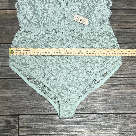 Free People X HAH Comin in Haht Lace Bodysuit Size Large Something Blue - Picture 13 of 16